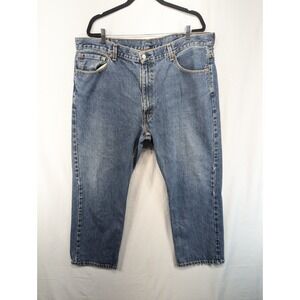 Levi Strauss 505 Mens Jeans 44x29 Blue Denim Button‎ Fly Straight Leg Pants